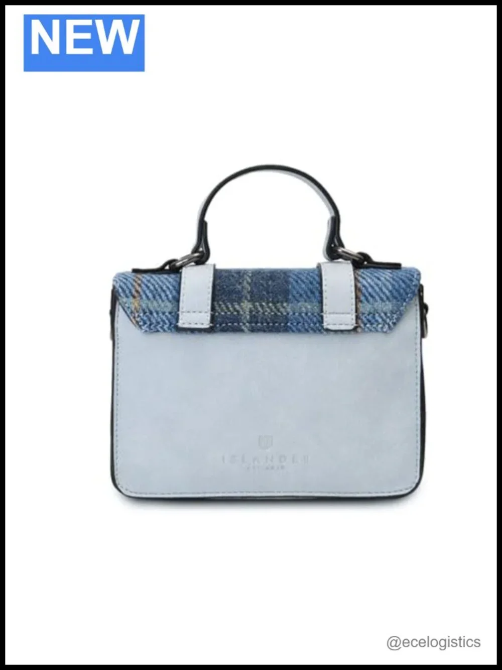 Harris Tweed Vegan Leather Satchel Crossbody Bag